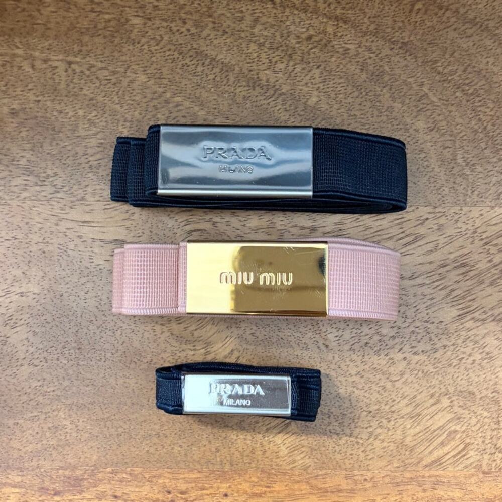 Prada Miu Miu Elastic Bands Bundle Lot of 3